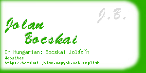 jolan bocskai business card